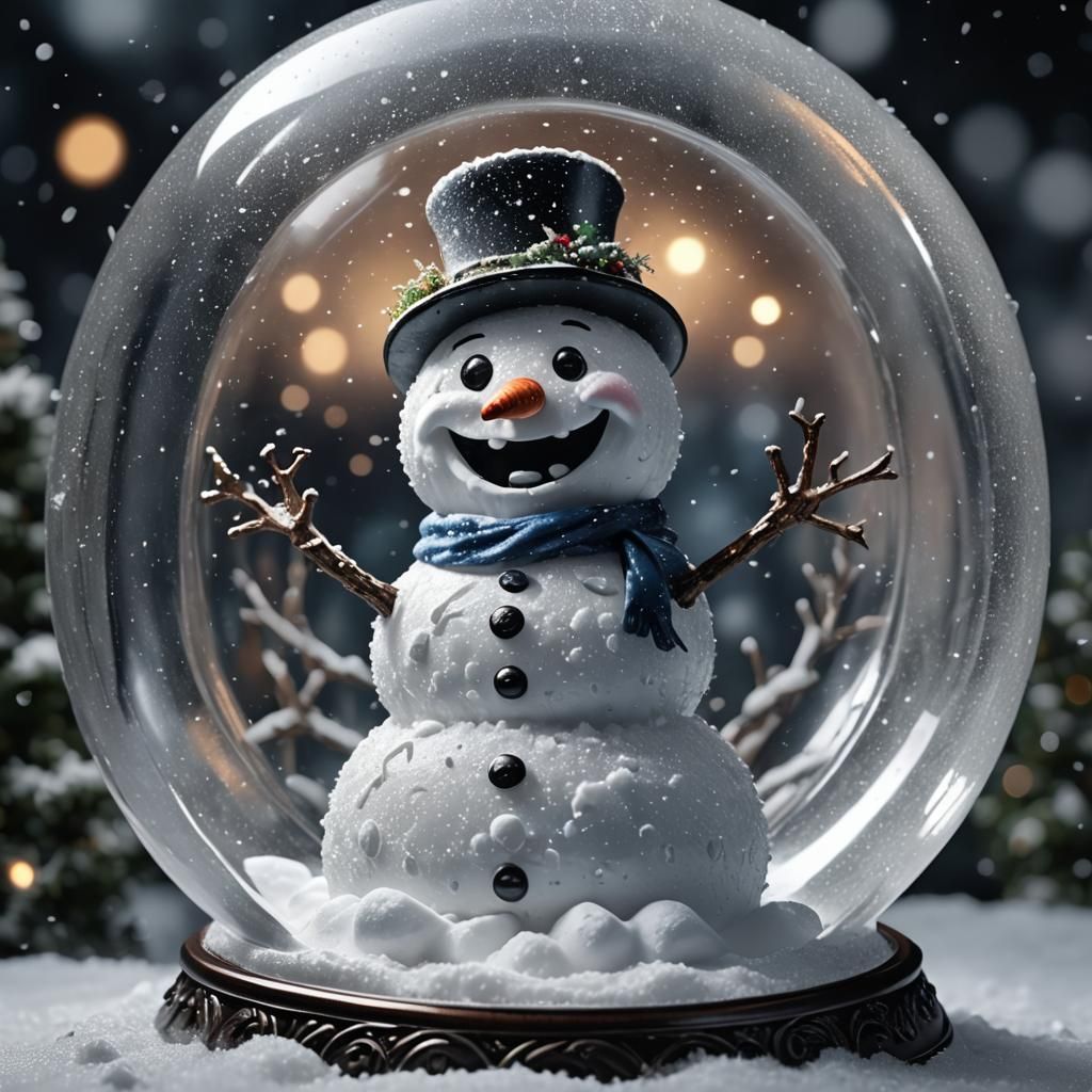 Snow globe filled with laughing gas.