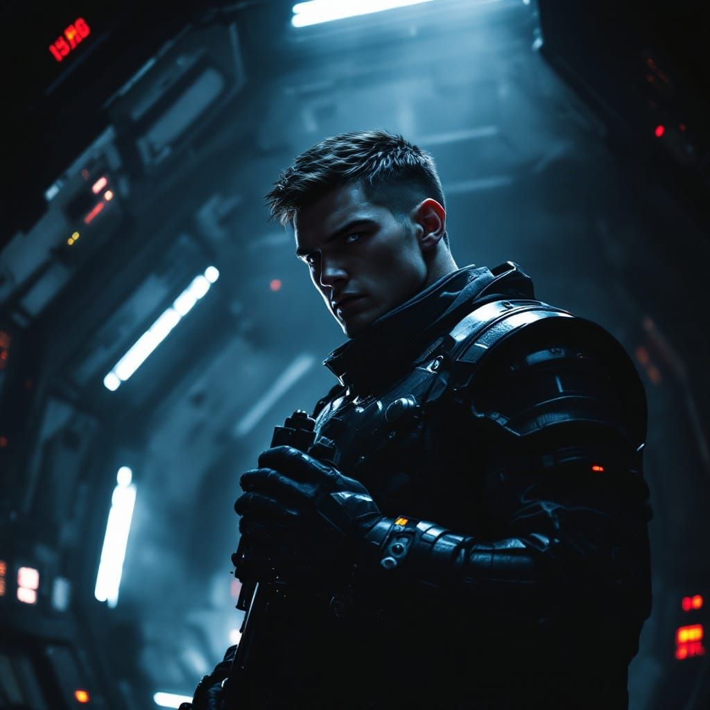 Handsome Chrono Legionnaire in Chronosphere Cargo Bay