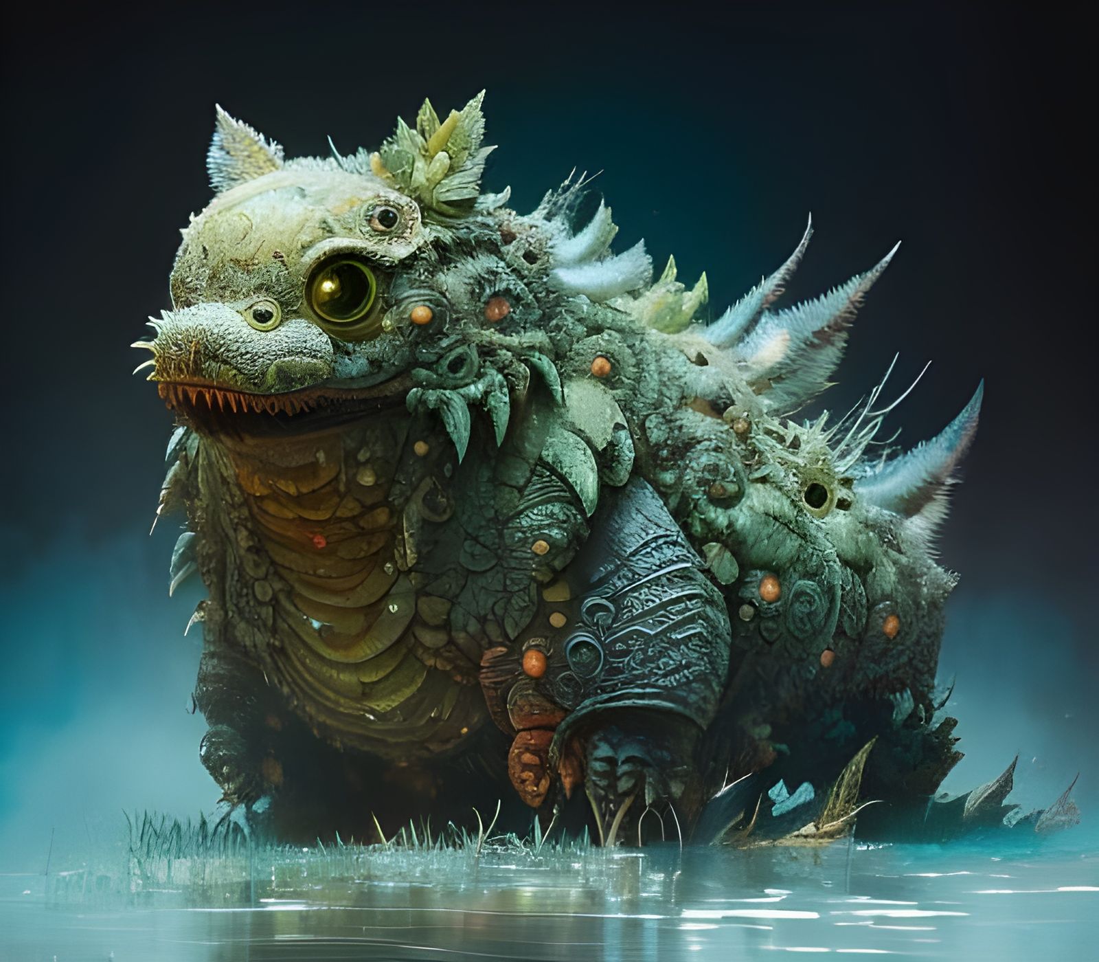 cute fluffy swamp monster Garry