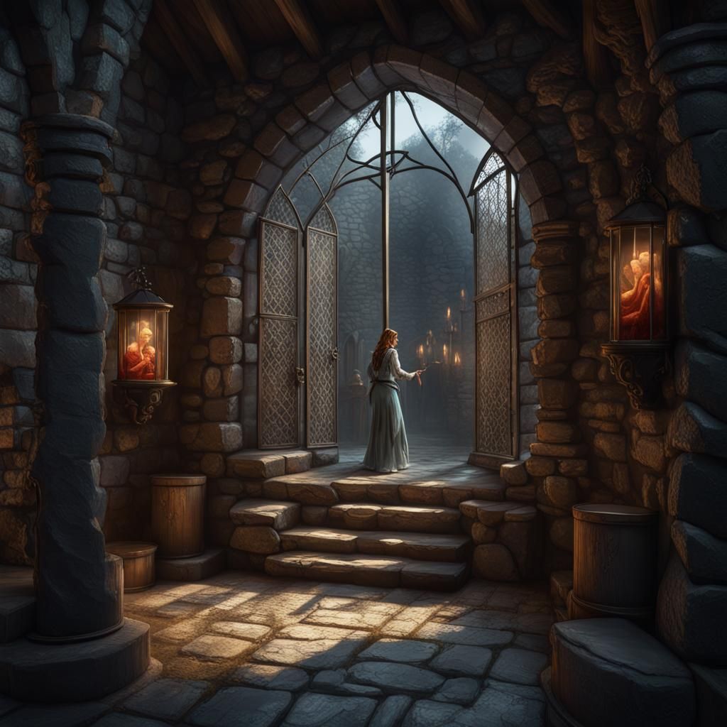 Shepherd Girl Imprisoned: Dark Fantasy Concept Art