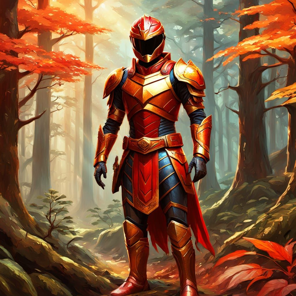 Red Ranger in Elysian Dreams Art Style