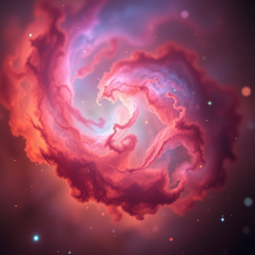 Cosmic Swirling Nebulae in Vibrant Colors