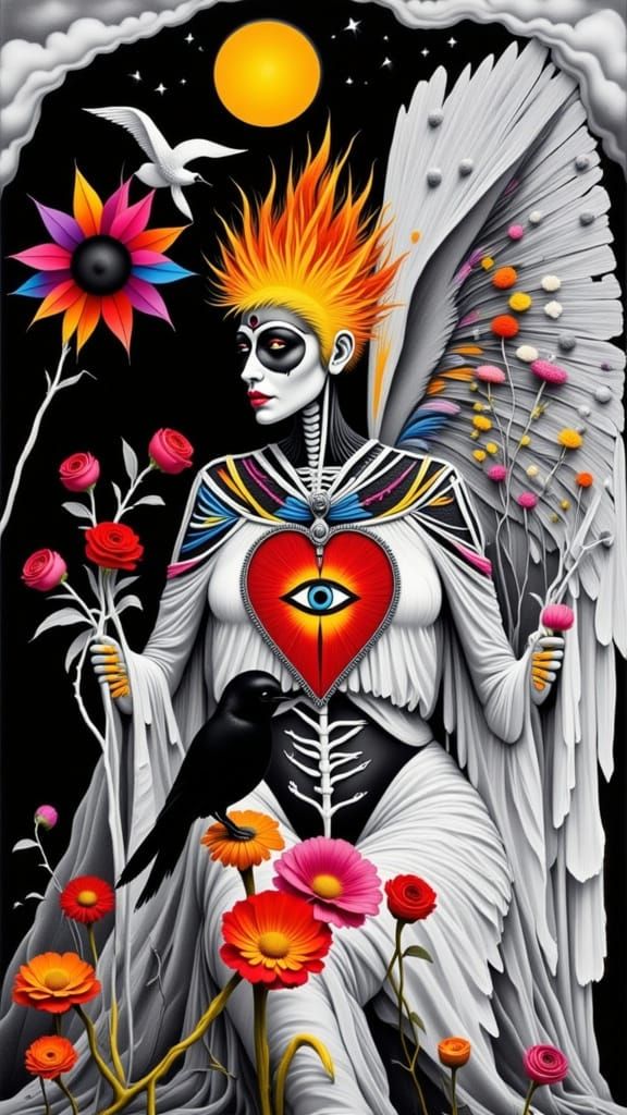 Punk Saint With Flaming Sacred Heart