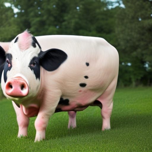 Genetically Modified Cow-Pig-Potato Hybrid, Professional Pho...