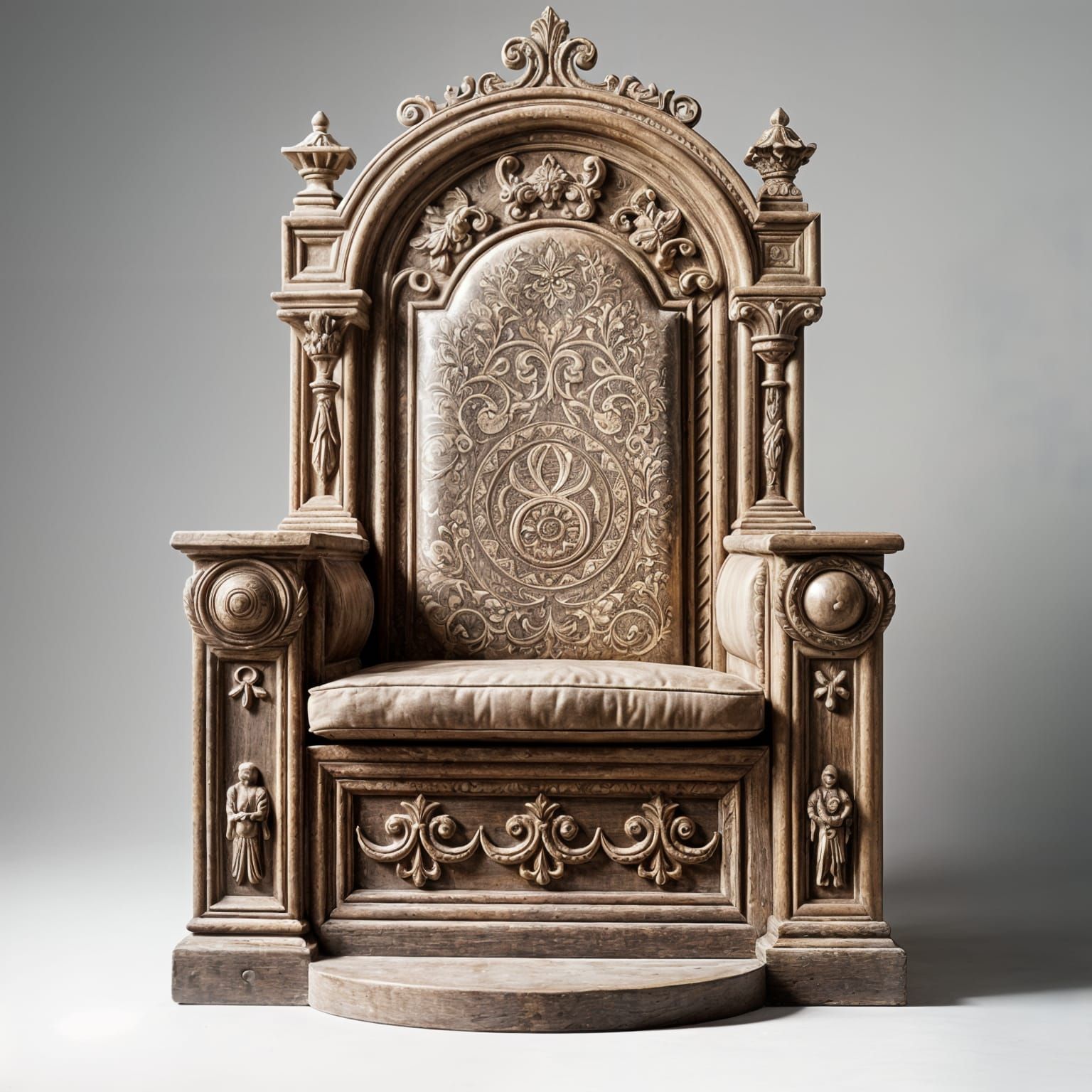 Romanesque Style AI-Generated Throne Chair