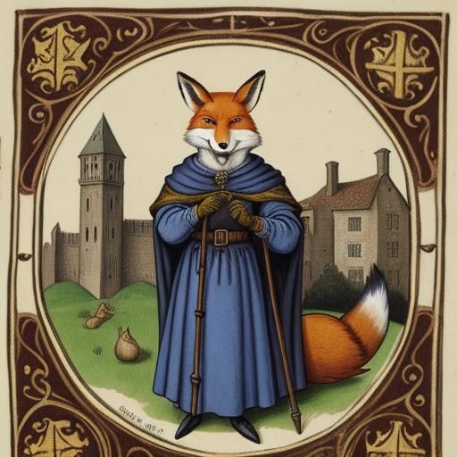 Medieval Fabliau Illustration: Maistre Reynard, Cunning Fox