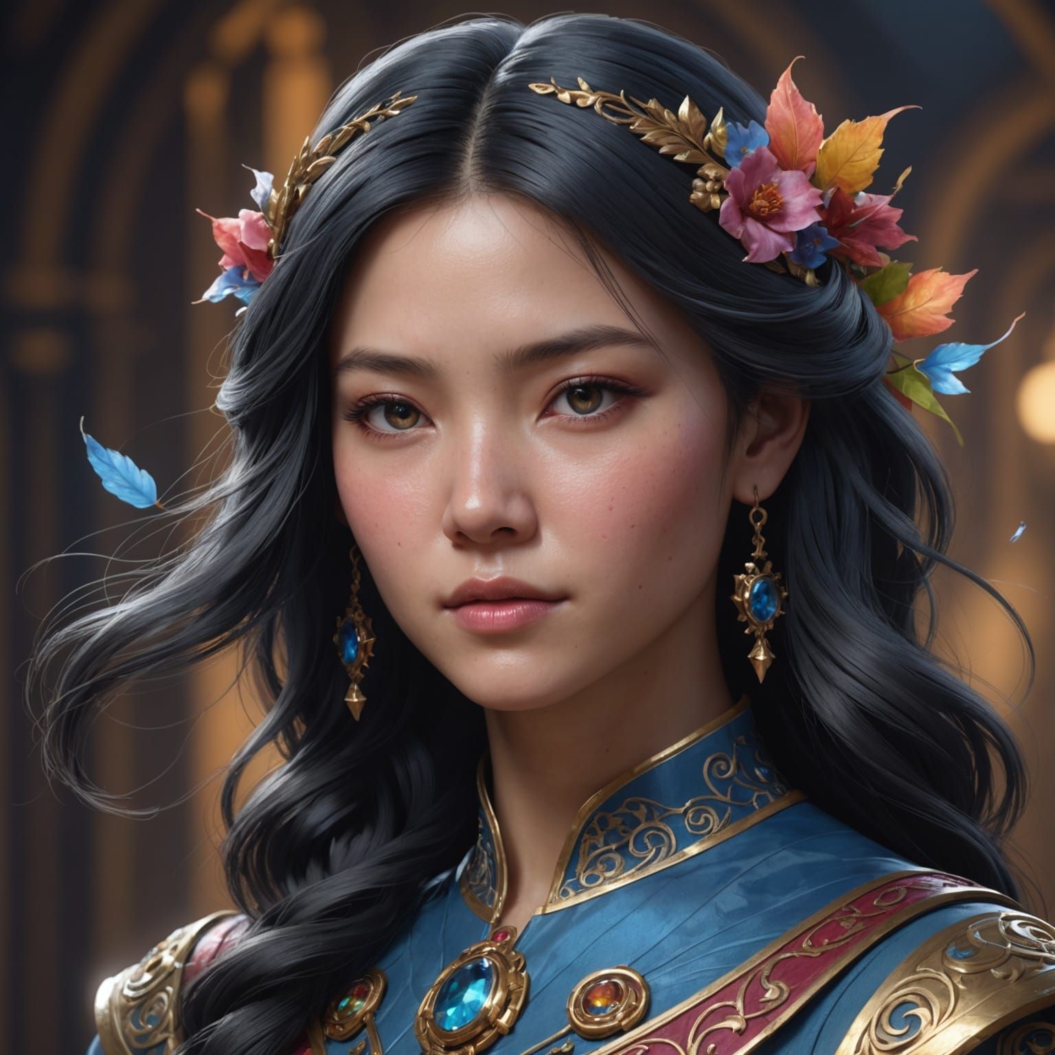 Marcy Wu Portrait in Art Nouveau Style