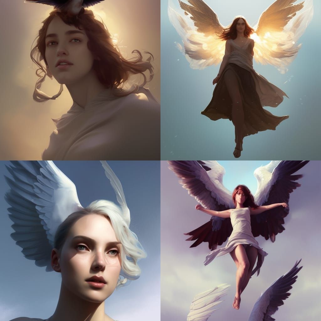 Dove in Flight: Hyperdetailed Portrait