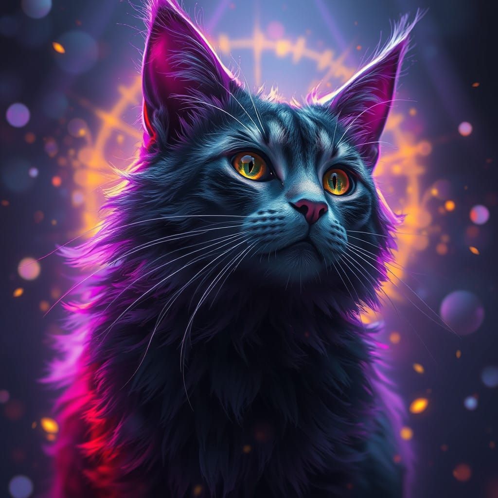 Ethereal Feline Masterpiece in Dark Fantasy Style