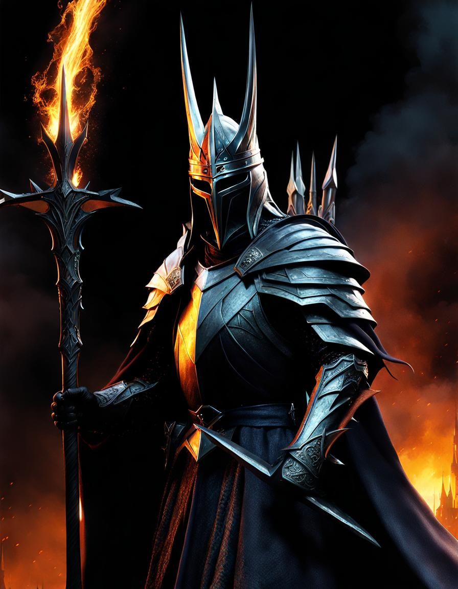 Witch King Portrait in Dark Fantasy Style