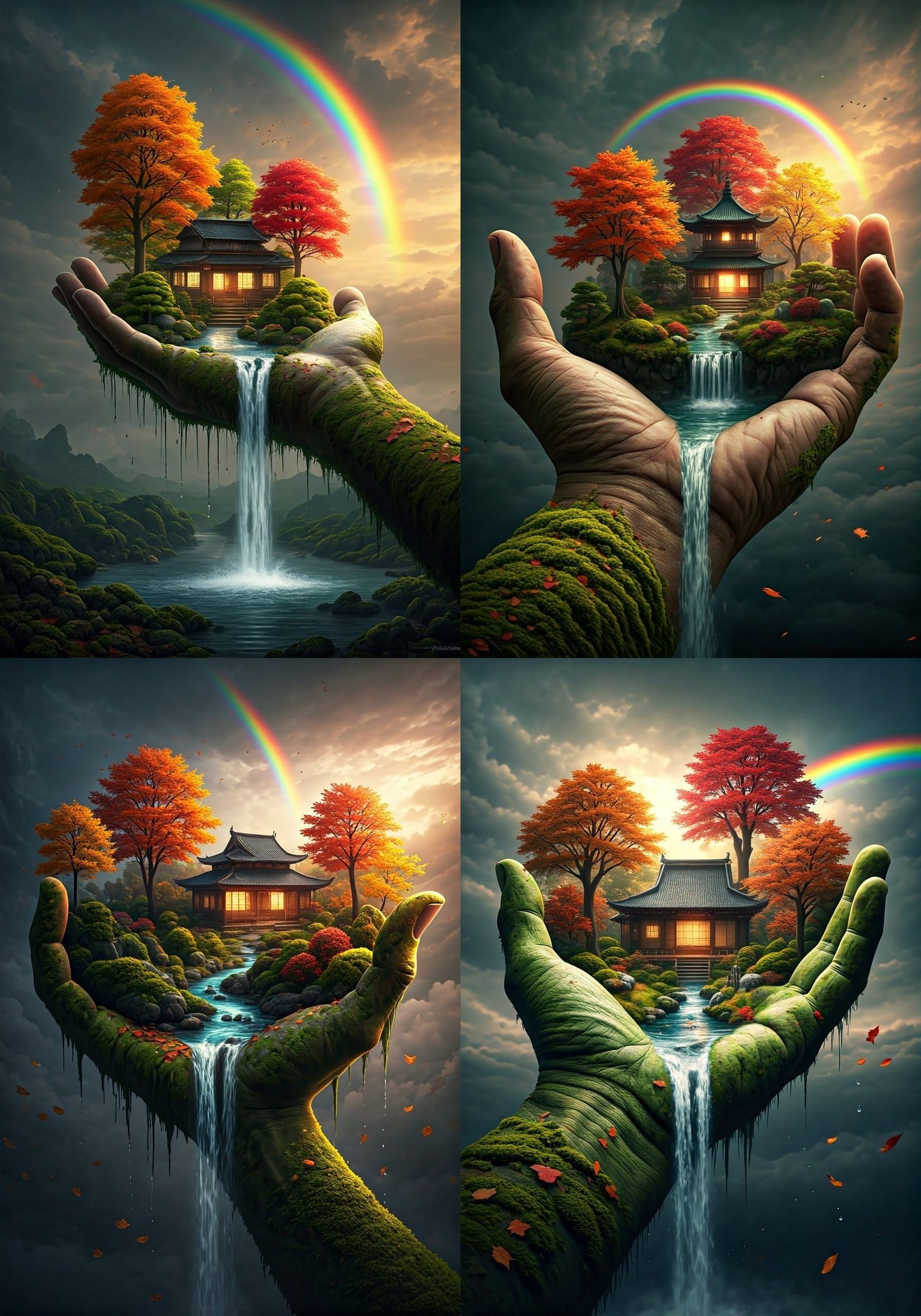 a surreal autumnal scene