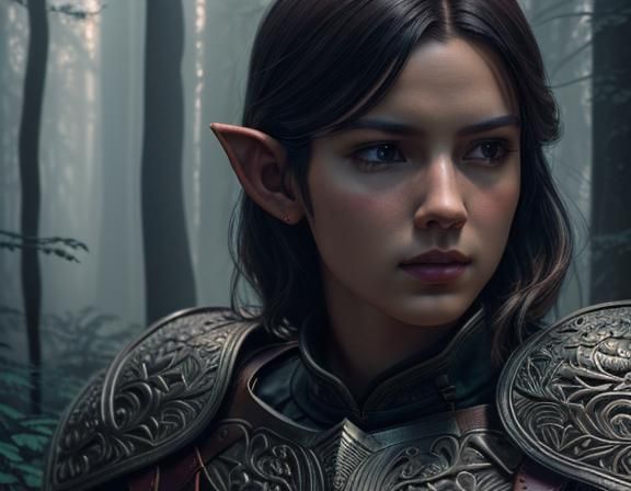 High Elf Ranger Portrait in Photorealistic Style