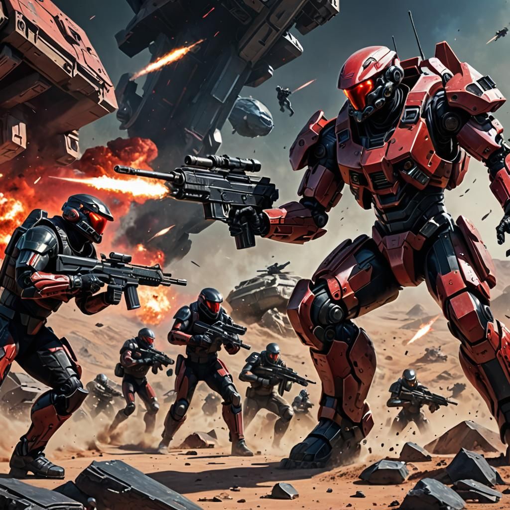 Futuristic Soldier on Alien Planet in Sci-Fi Art