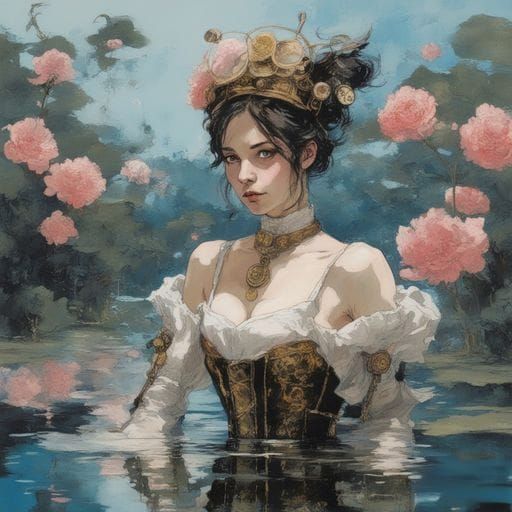 Steampunk Victorian Princess Portrait: AI Art