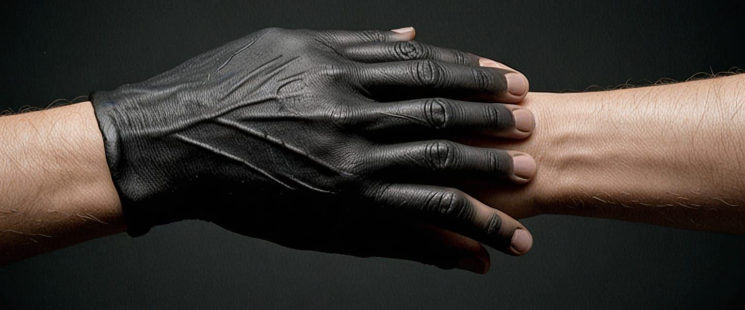 AI Art: Hand Turning Black