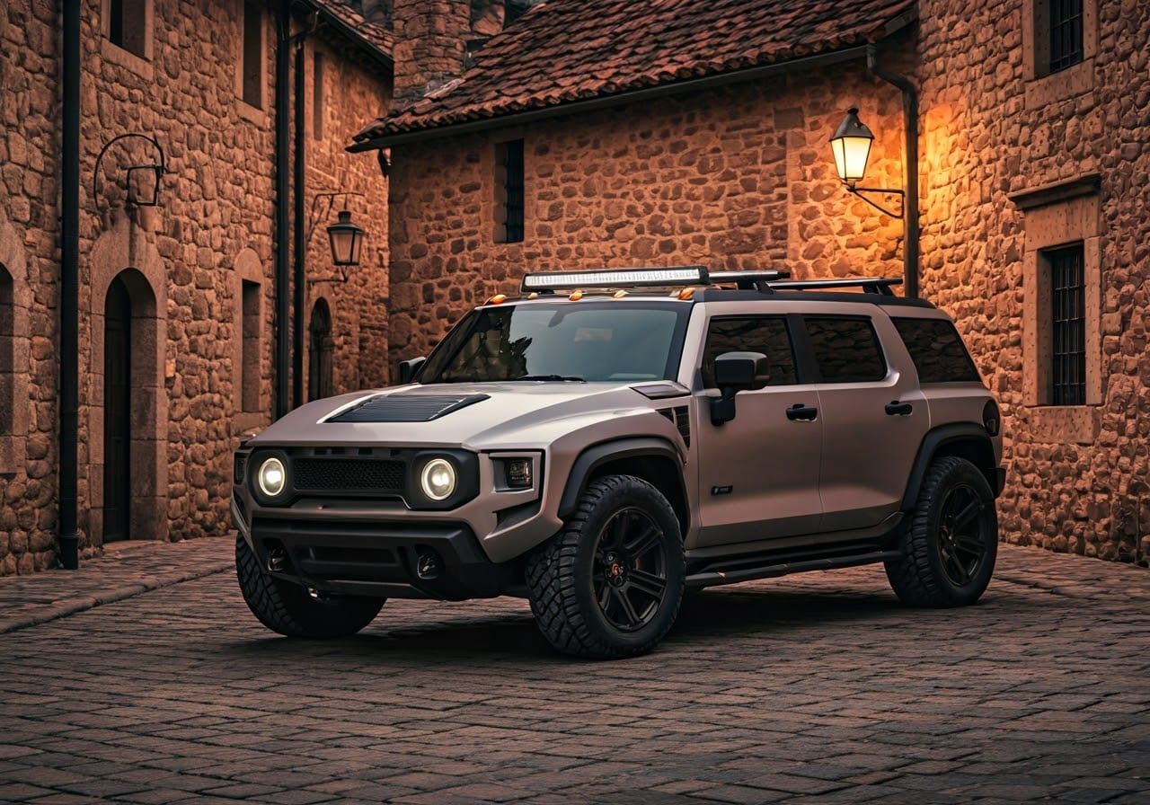 Grand Hummer Zagato Concept Parked in Whimsical Village