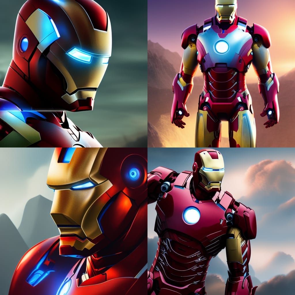Detailed Iron Man Portrait in Fantasy Art Style