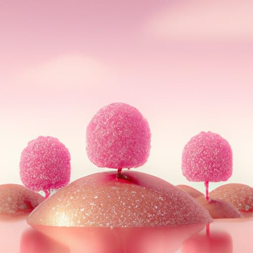 Sparkly Pink Trees in Cotton Candy Valley