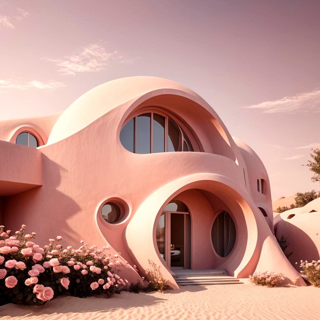 Rose Petal House Inspired by Zaha Hadid in 3D