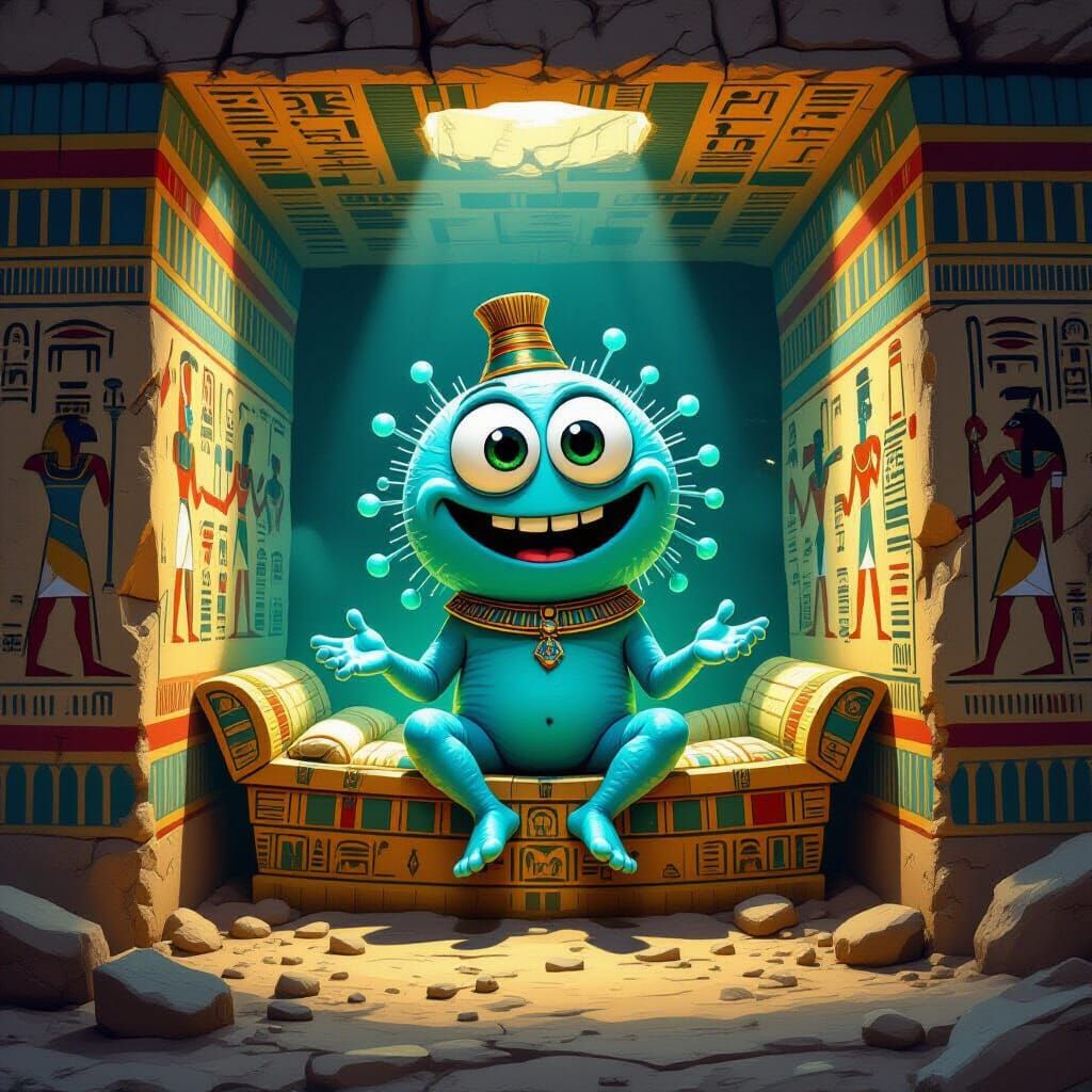Playful Microbe Emerges From Egyptian Sarcophagus Digital Pa...