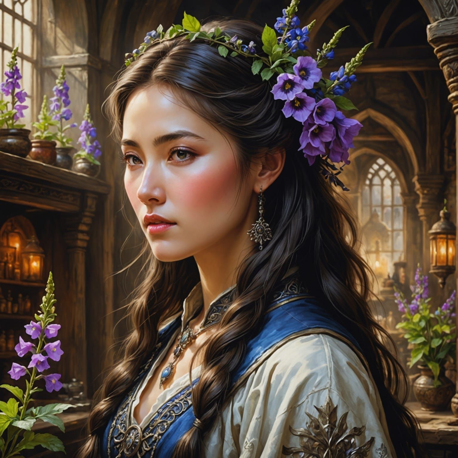 Herbalist with Flowers