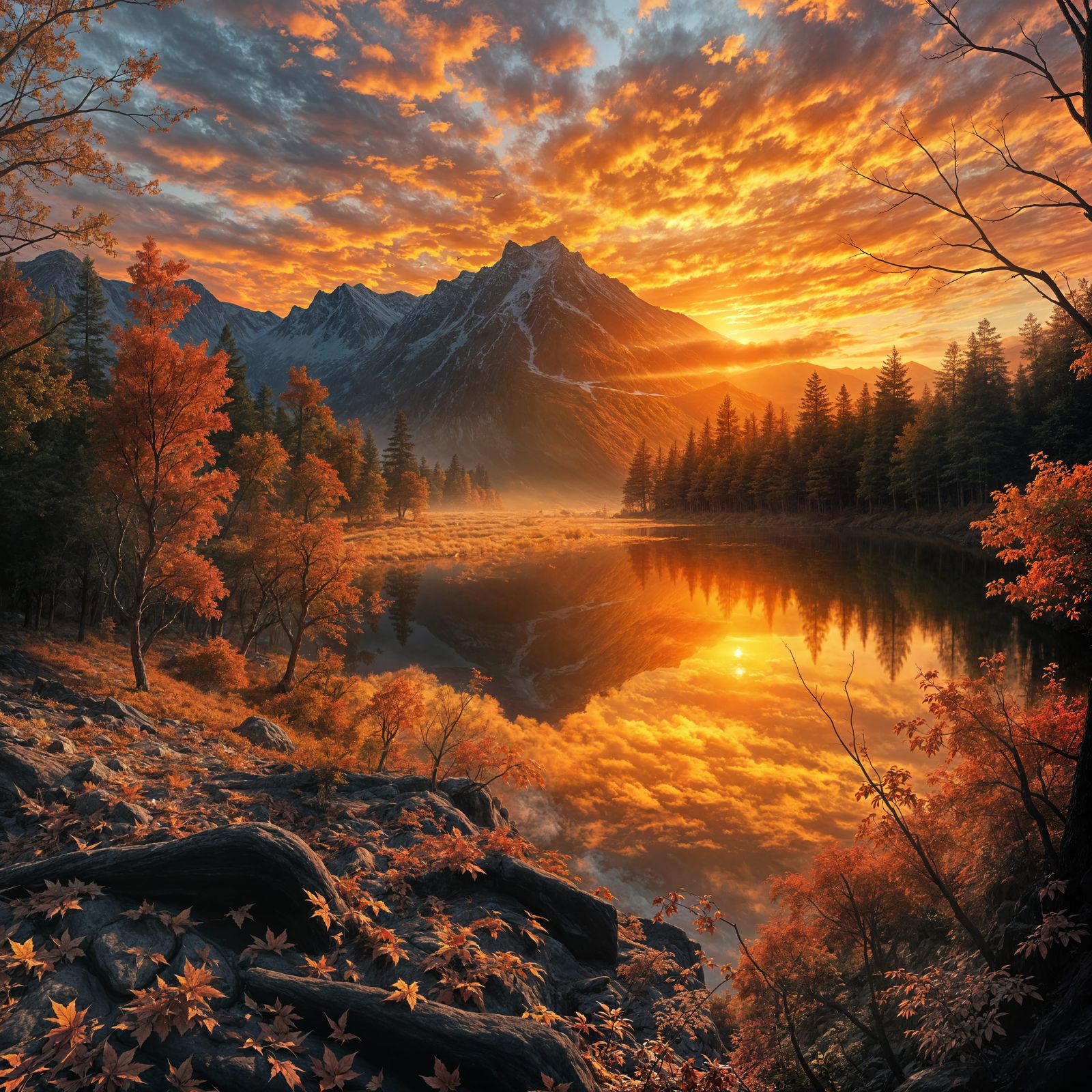 Beautiful fall sunset