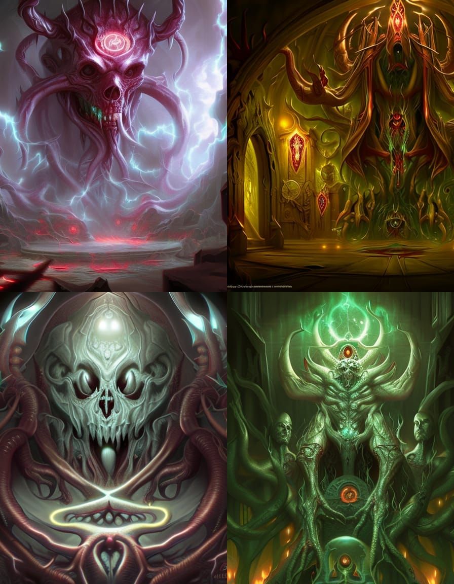 Lovecraftian Demonic Shrine: Cosmic Horror in Ultra Detail