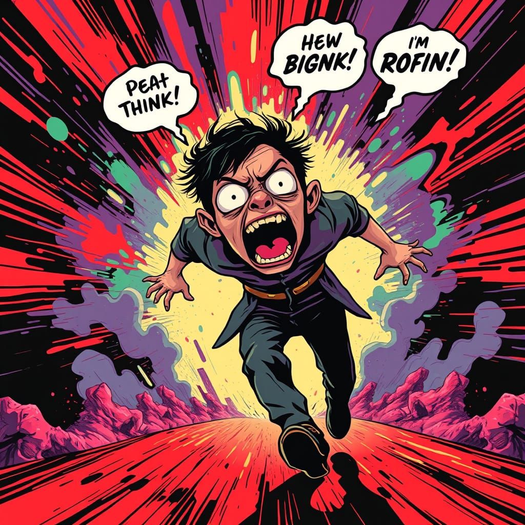 Frantic Escape in a Swirling Nightmare