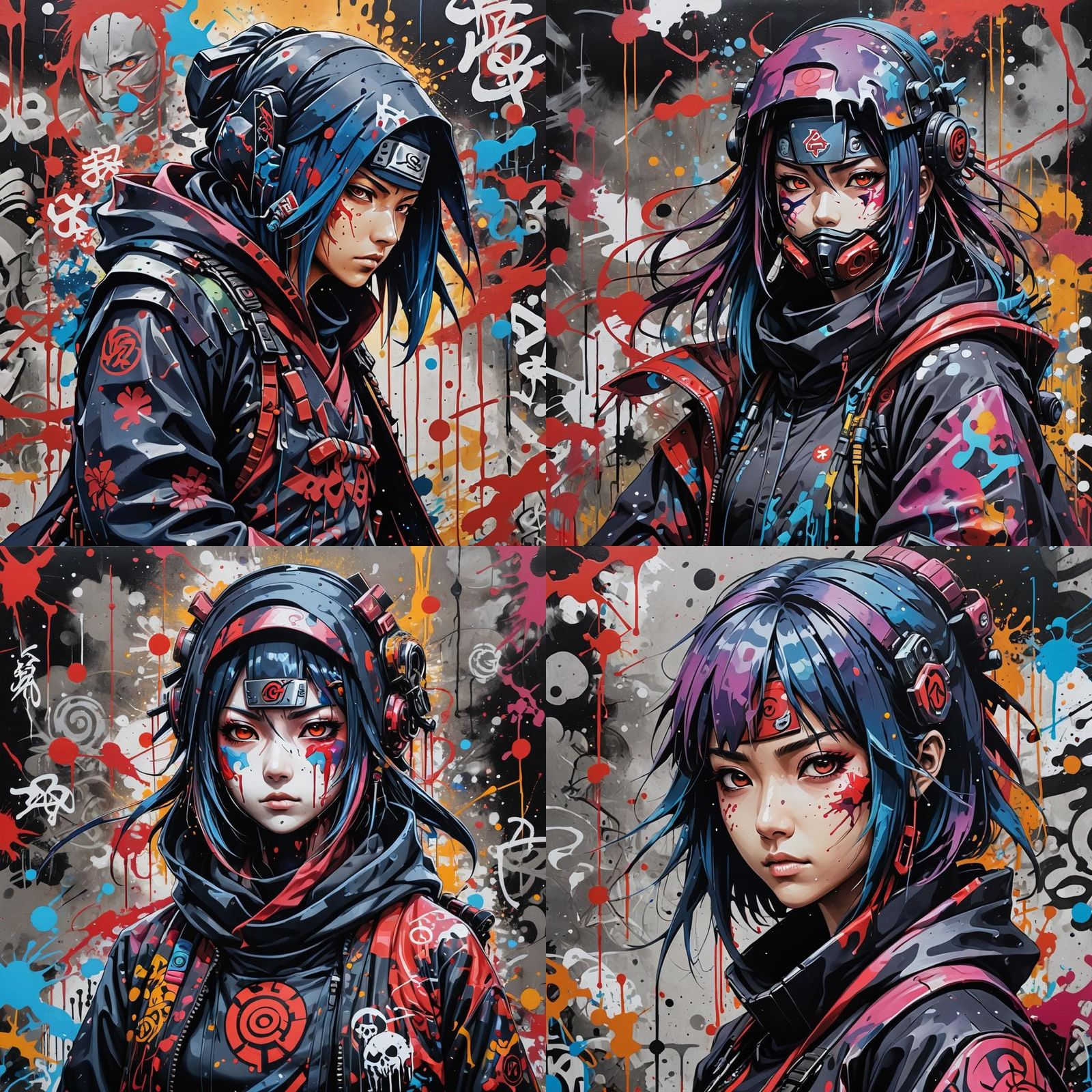 Konan Cyber-Samurai Graffiti Art