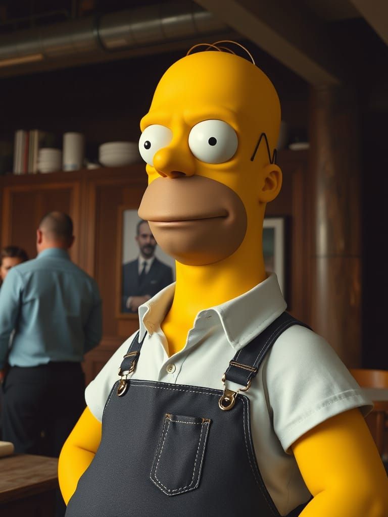 Realistic Homer Simpson Portrait in Photorealistic Style
