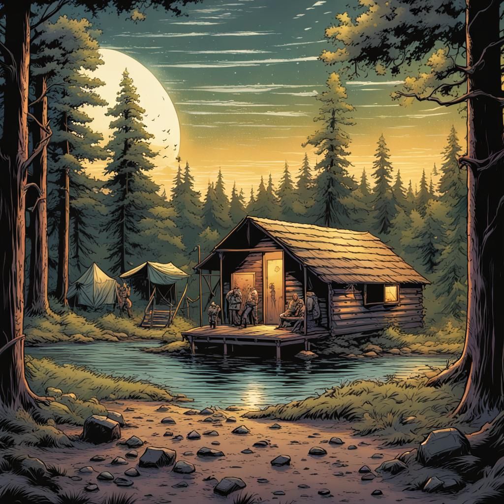 Summer Camp Monitor in Comic Book Style