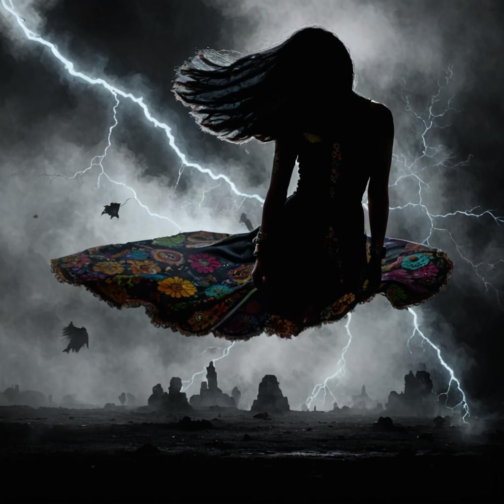 Woman with Colorful Día de los Muertos Face Paint