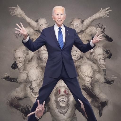 Distorted Political Figure in Anime Style