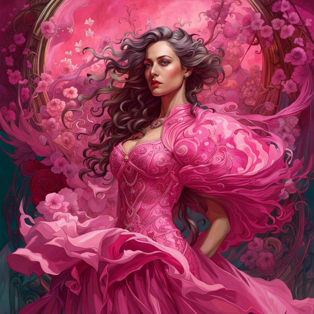 Woman in Pink Dress: Fantasycore Masterpiece