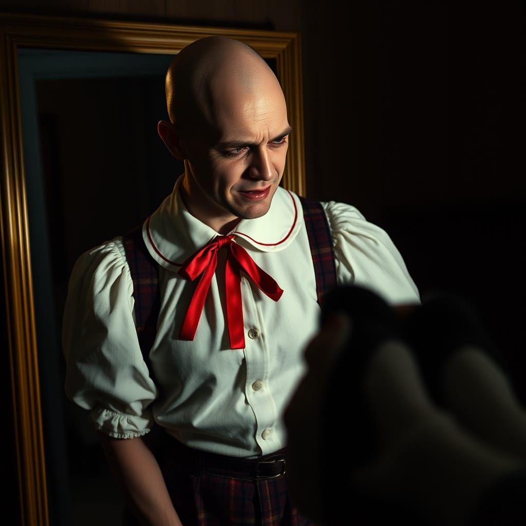 Emotional Reflection in Vintage Attire