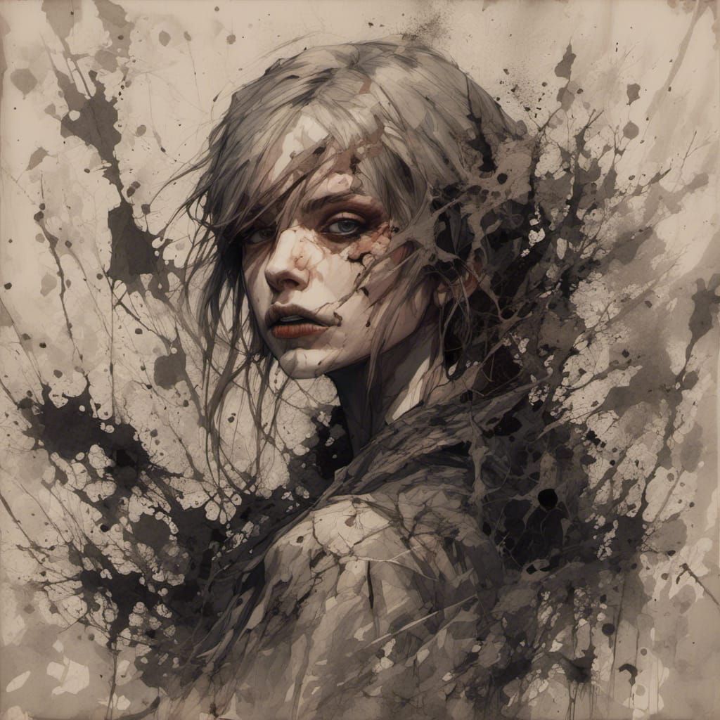 Possessed Teenager Portrait in Hyperdetailed Digital Art