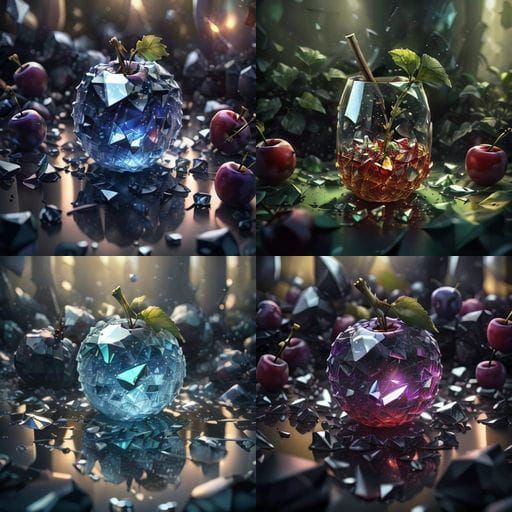 Glass Cherry in Hyperrealistic Still Life