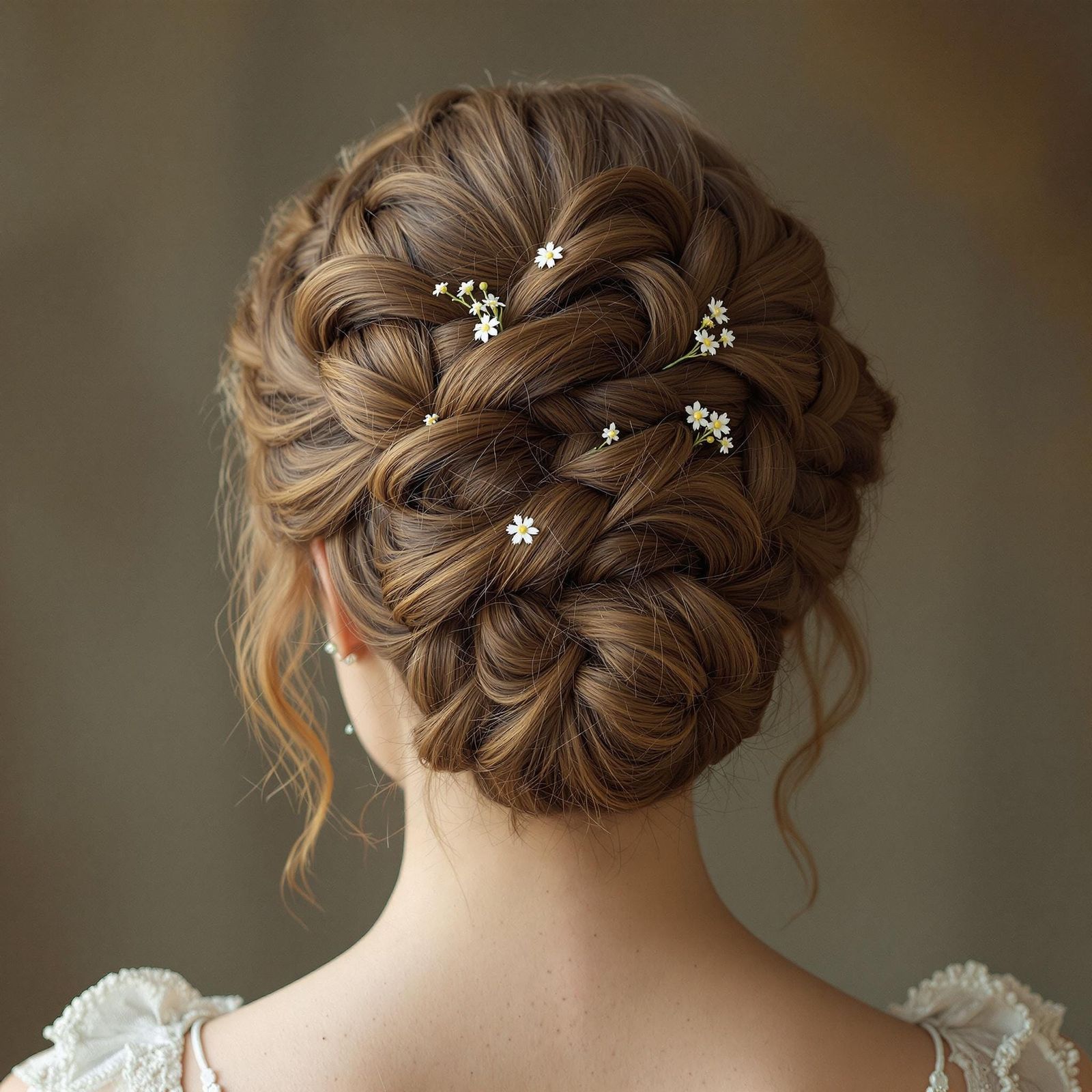 Elegant Braided Updo in Baroque Style with Edelweiss Hair Pi...