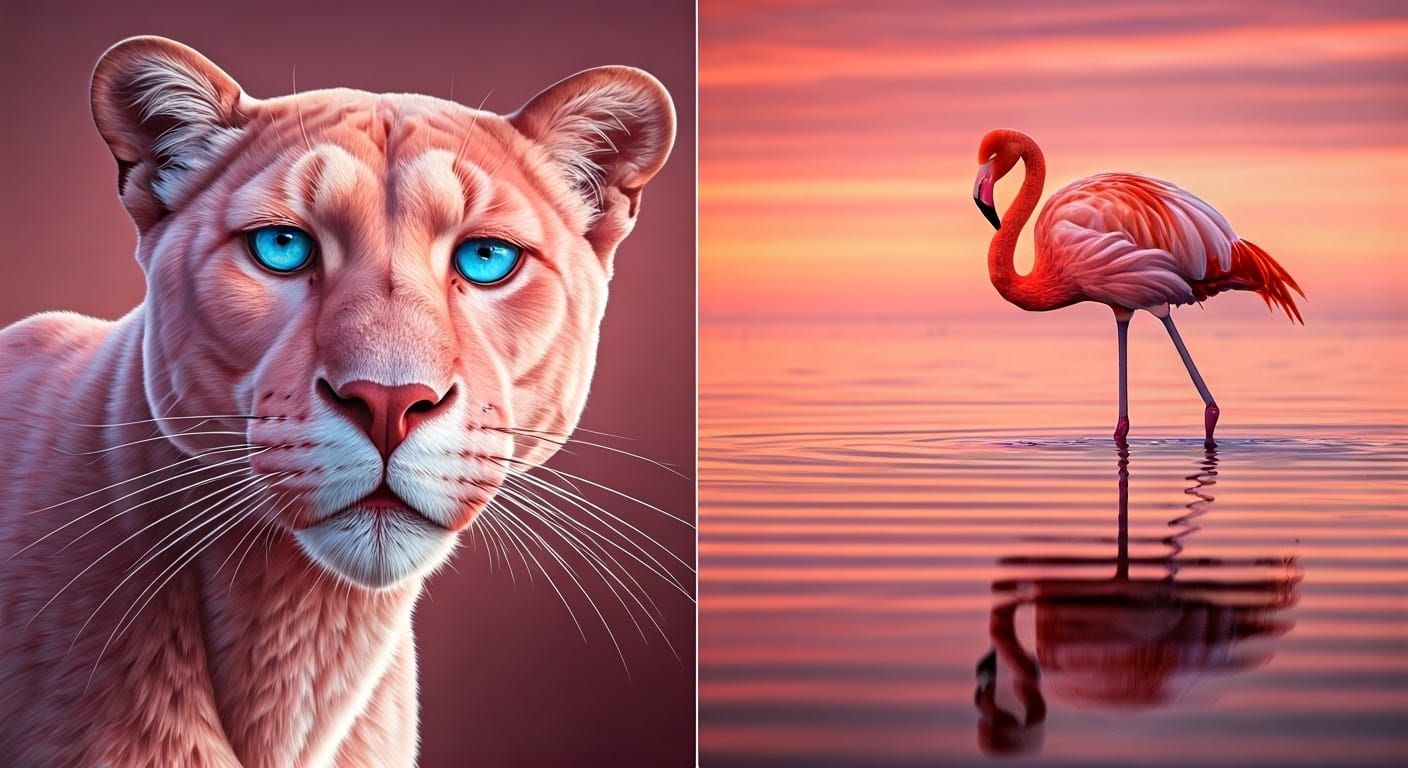 Pink Panther and Flamingo Sunrise Wildlife