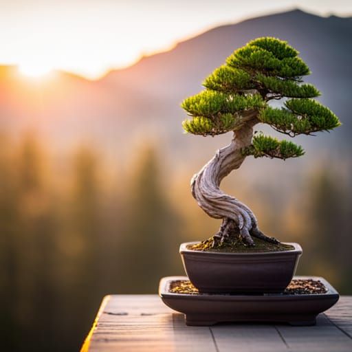 Bonsai Tree Close-Up in Professional Photography Style