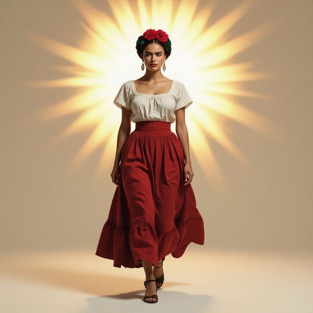 Empowered Woman Breaking Chains, in Surrealist Style