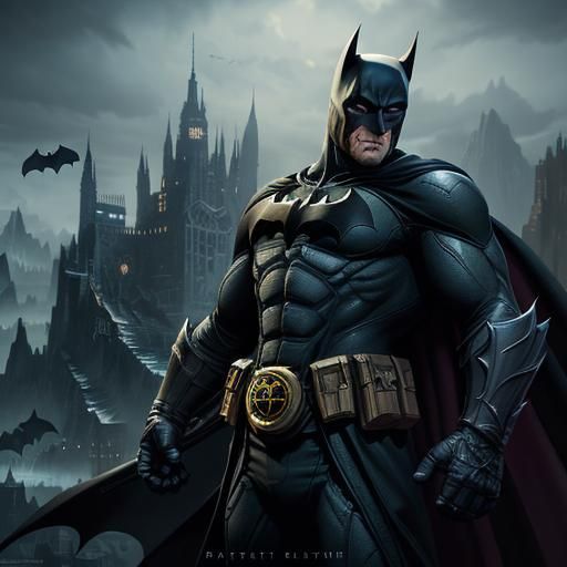 Detailed Matte Painting of Batman in 8k