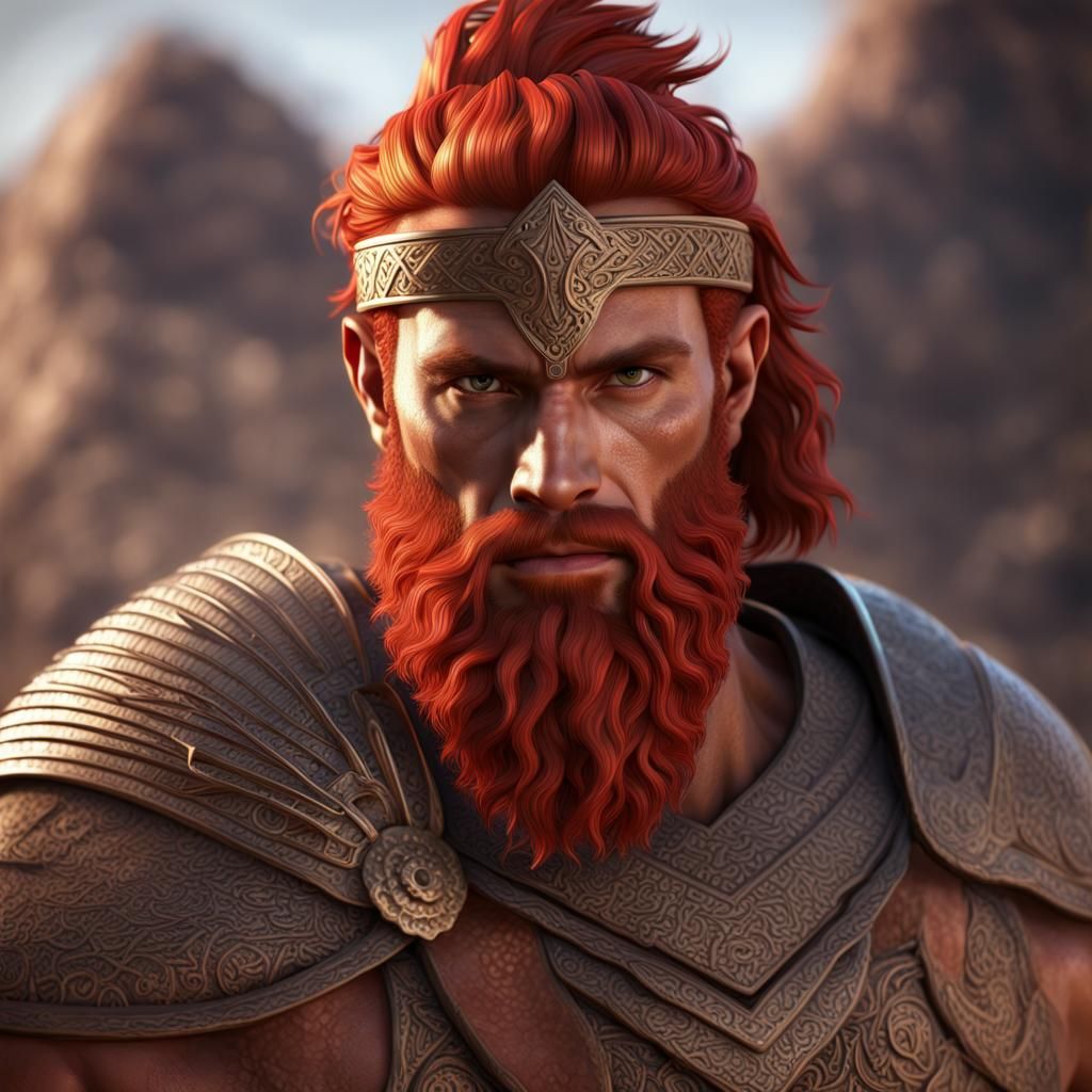 Arabian Warrior with Red Hair: Matte Painting