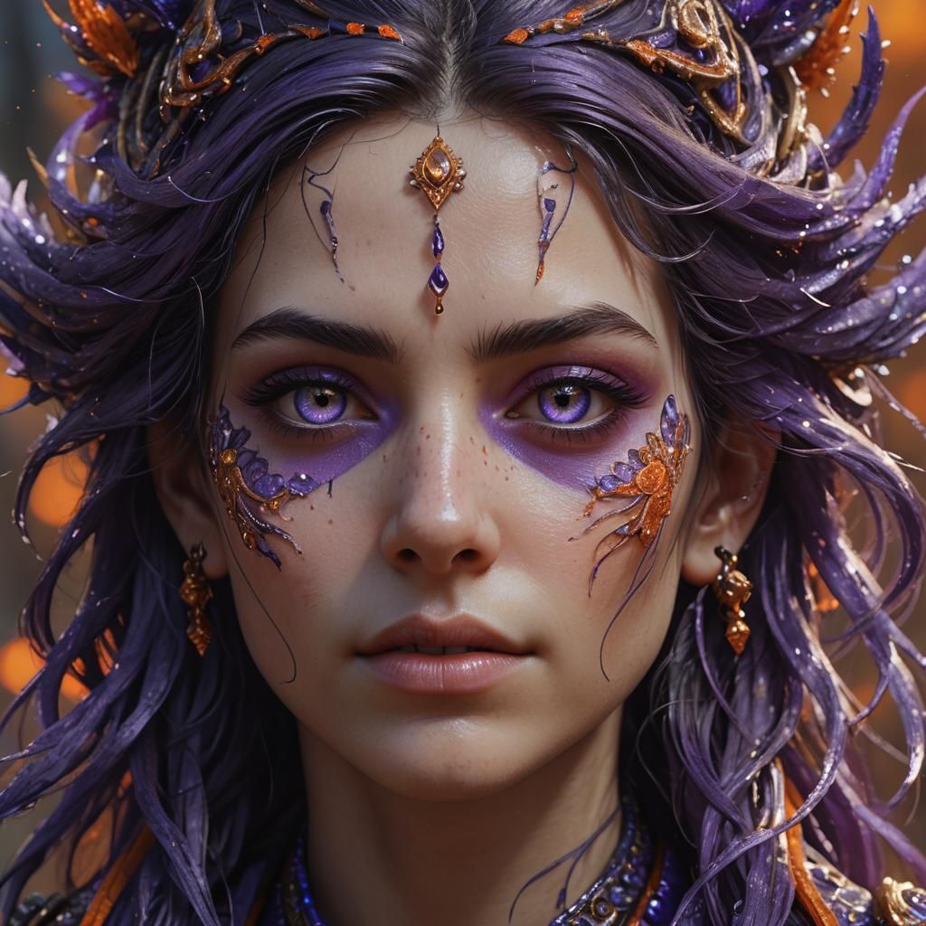 Surprised Face in Deep Color Fantasy Art