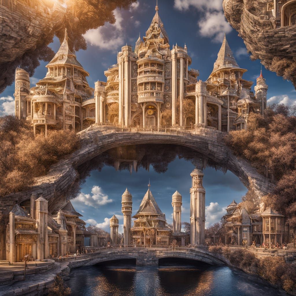 Fantasy Castle Built From Money and Coins