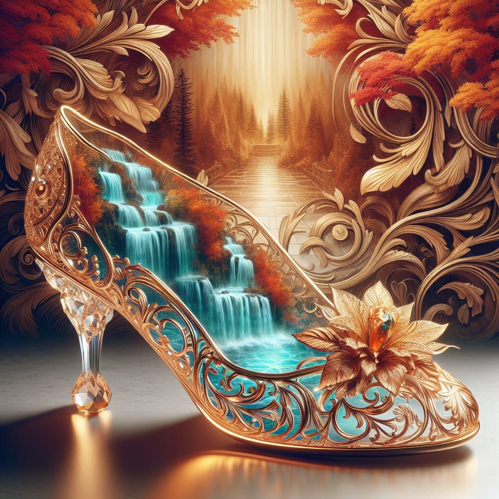 Golden Slipper Dream World: Double Exposure Image