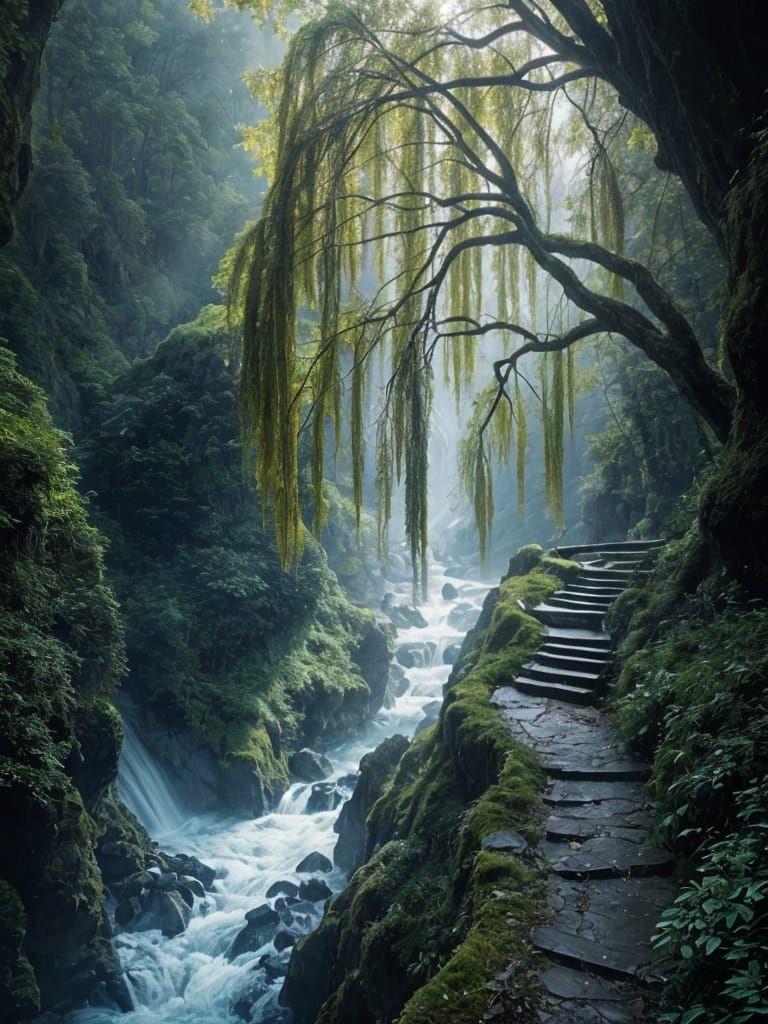 Spectacular Gorge in Epic Digital Painting