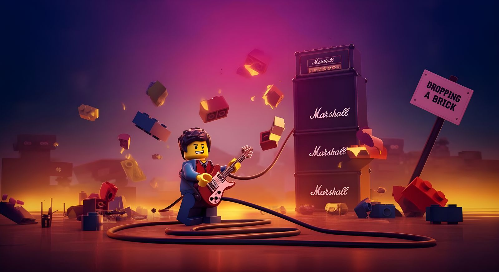 Lego Rock Guitarist Drops a Brick: Pixar Style