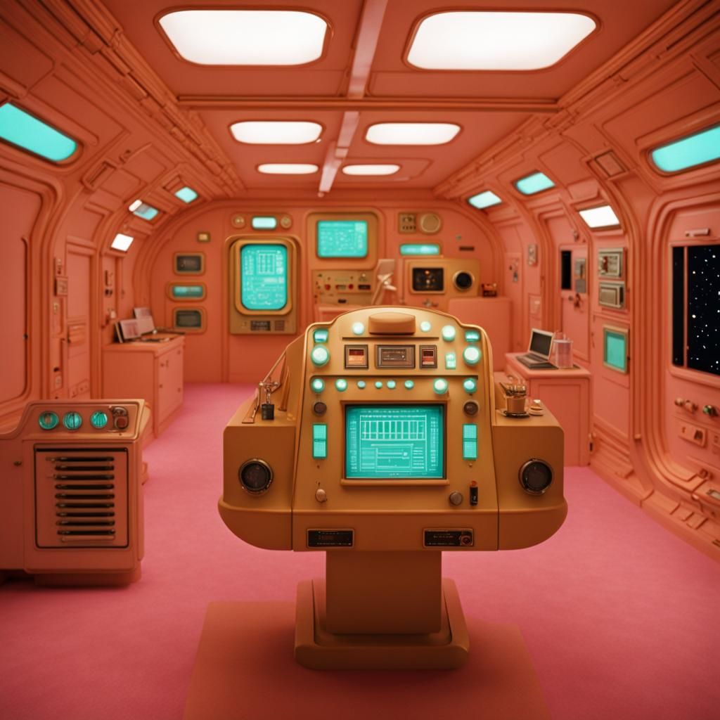 Spacesphip interior design by director Wes Anderson
