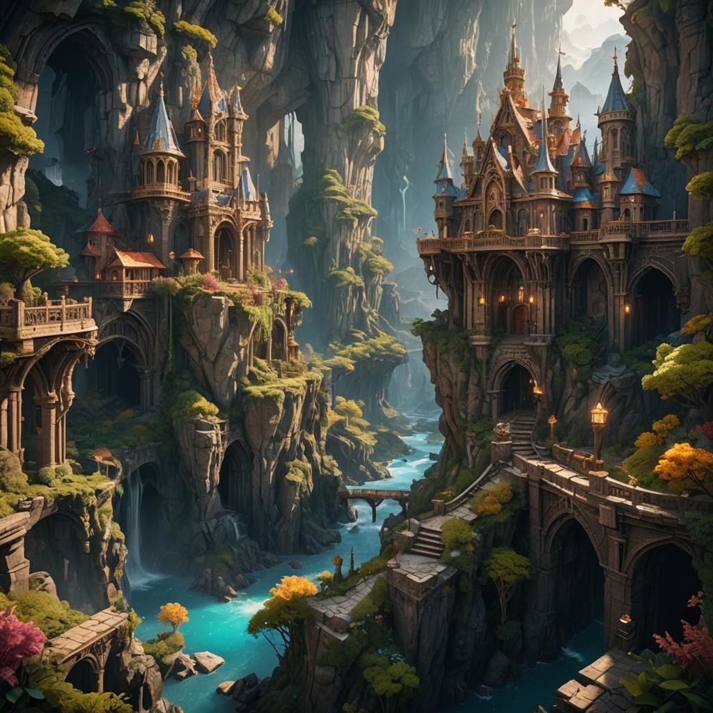 Fantastical Matte Painting with Intricate Details